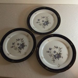 1980’s Vintage Three Dinner Plates by Noritake Legacy Dazure #3091,